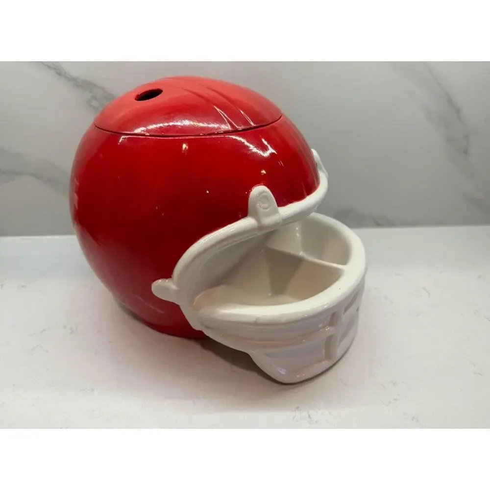 Ceramic Football Helmet Snack Appetizer Holder Serving Dish